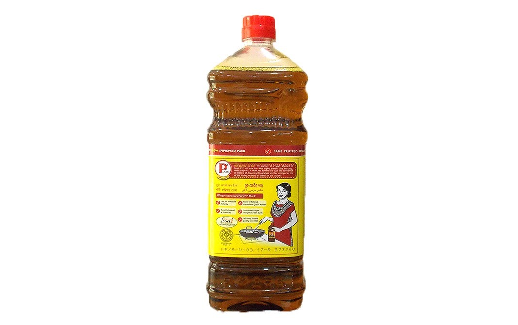 P Mark Kachi Ghani Mustard Oil    Bottle  1 litre